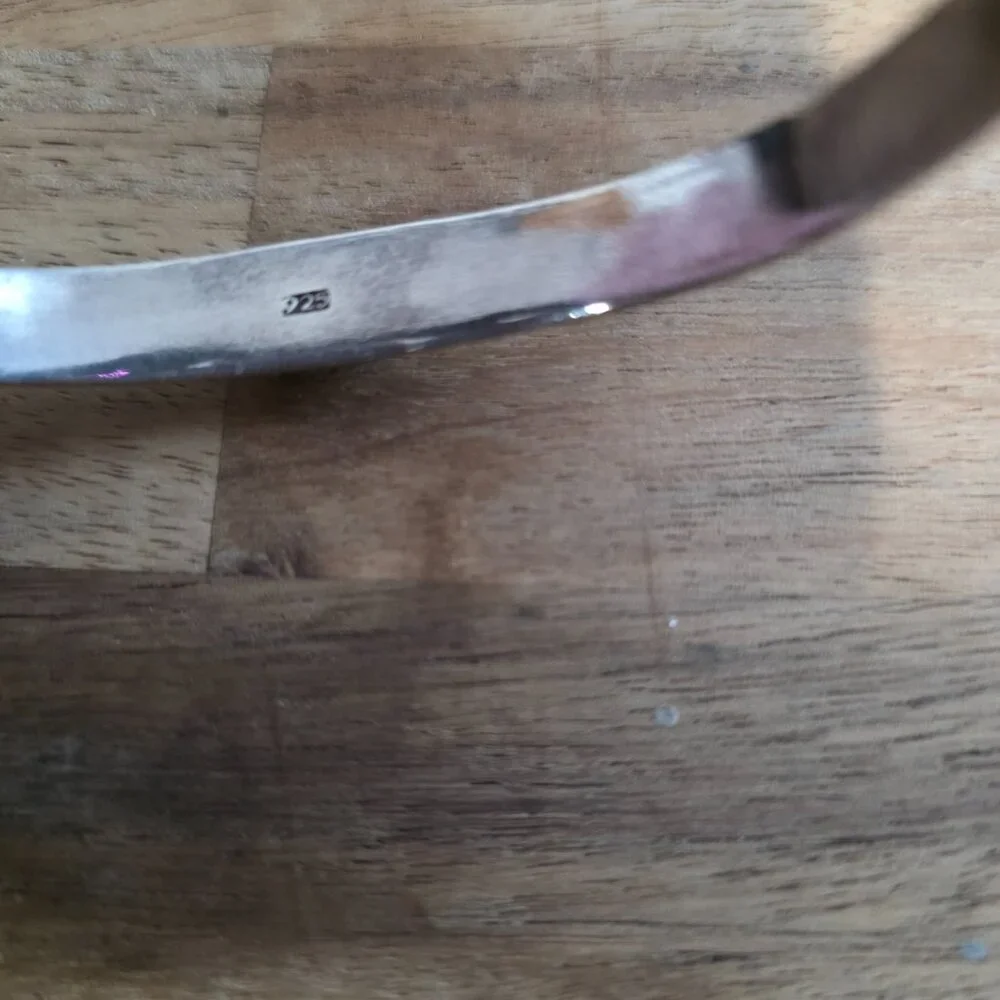 Silver and black onyx cuff bracelet ~ VINTAGE - Picture 5 of 8